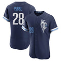 Pouc KC.Royals #28 Kyle Isbel Player Navy City Connect Limited Elite Home Stitched Jerseys