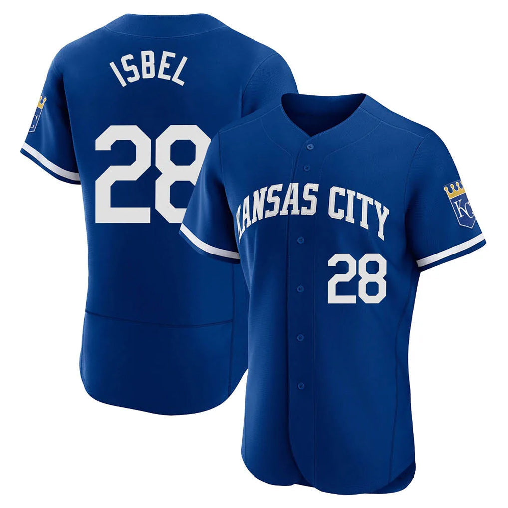 Pouc KC.Royals #28 Kyle Isbel Player Royal City Connect Limited Elite Home Game Stitched Jerseys
