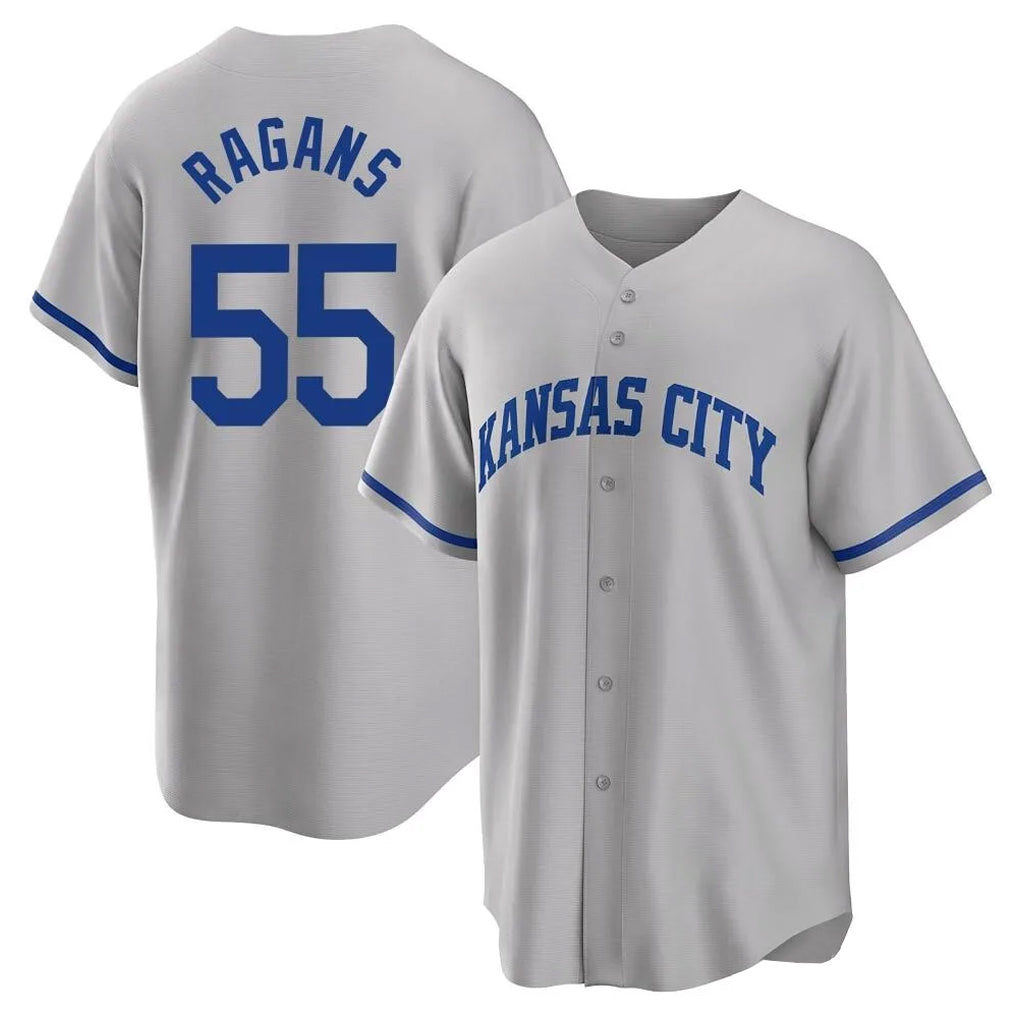 Pouc KC.Royals #55 Cole Ragans Player Gray Game Home Stitched Jerseys