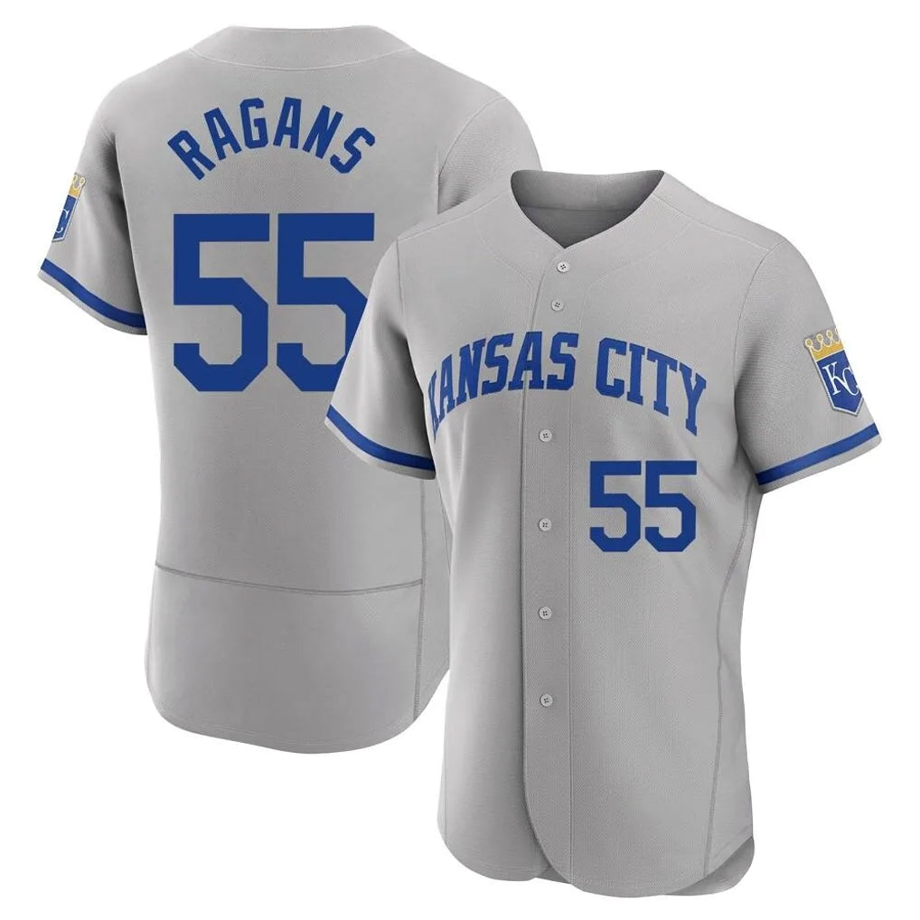 Pouc KC.Royals #55 Cole Ragans Player Gray Limited Elite Home Game Stitched Jerseys