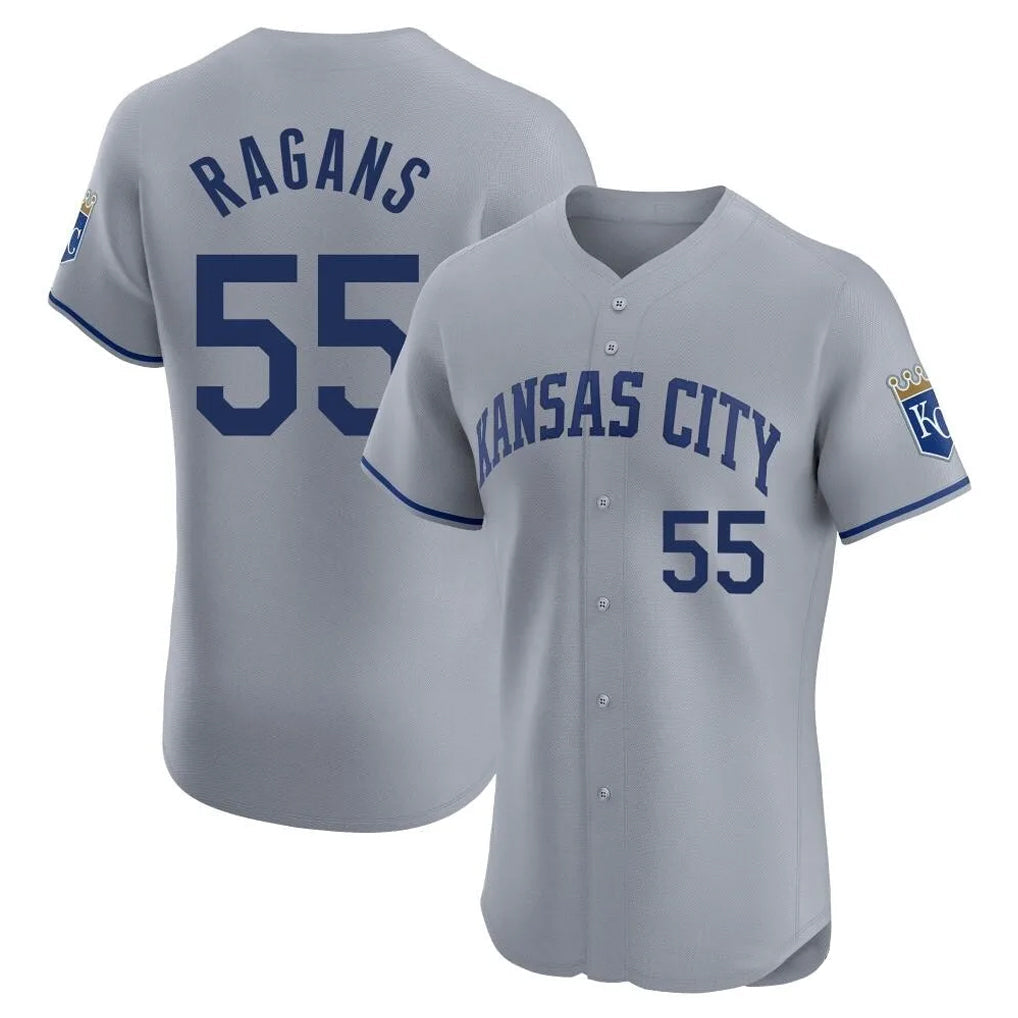 Pouc KC.Royals #55 Cole Ragans Player Gray Limited Elite Home Stitched Jerseys