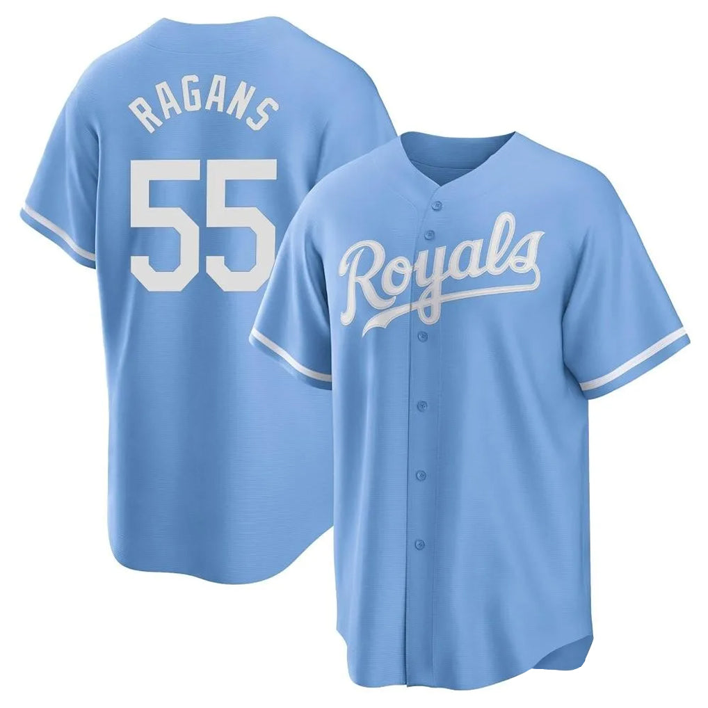 Pouc KC.Royals #55 Cole Ragans Player Light Blue Home Game Stitched Jerseys