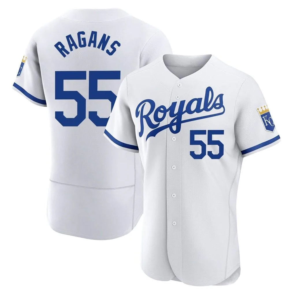 Pouc KC.Royals #55 Cole Ragans Player White Limited Elite Home Game Stitched Jerseys