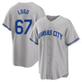 Pouc KC.Royals #67 Seth Lugo Player Gray Game Home Stitched Jerseys
