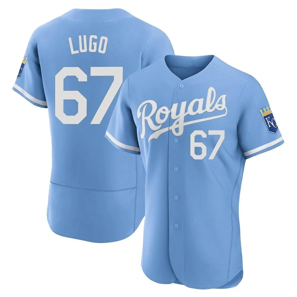 Pouc KC.Royals #67 Seth Lugo Player Light Blue Alt Limited Elite Home Stitched Jerseys