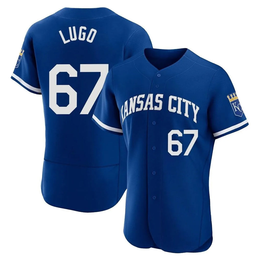 Pouc KC.Royals #67 Seth Lugo Player Royal Limited Elite Home Stitched Jerseys