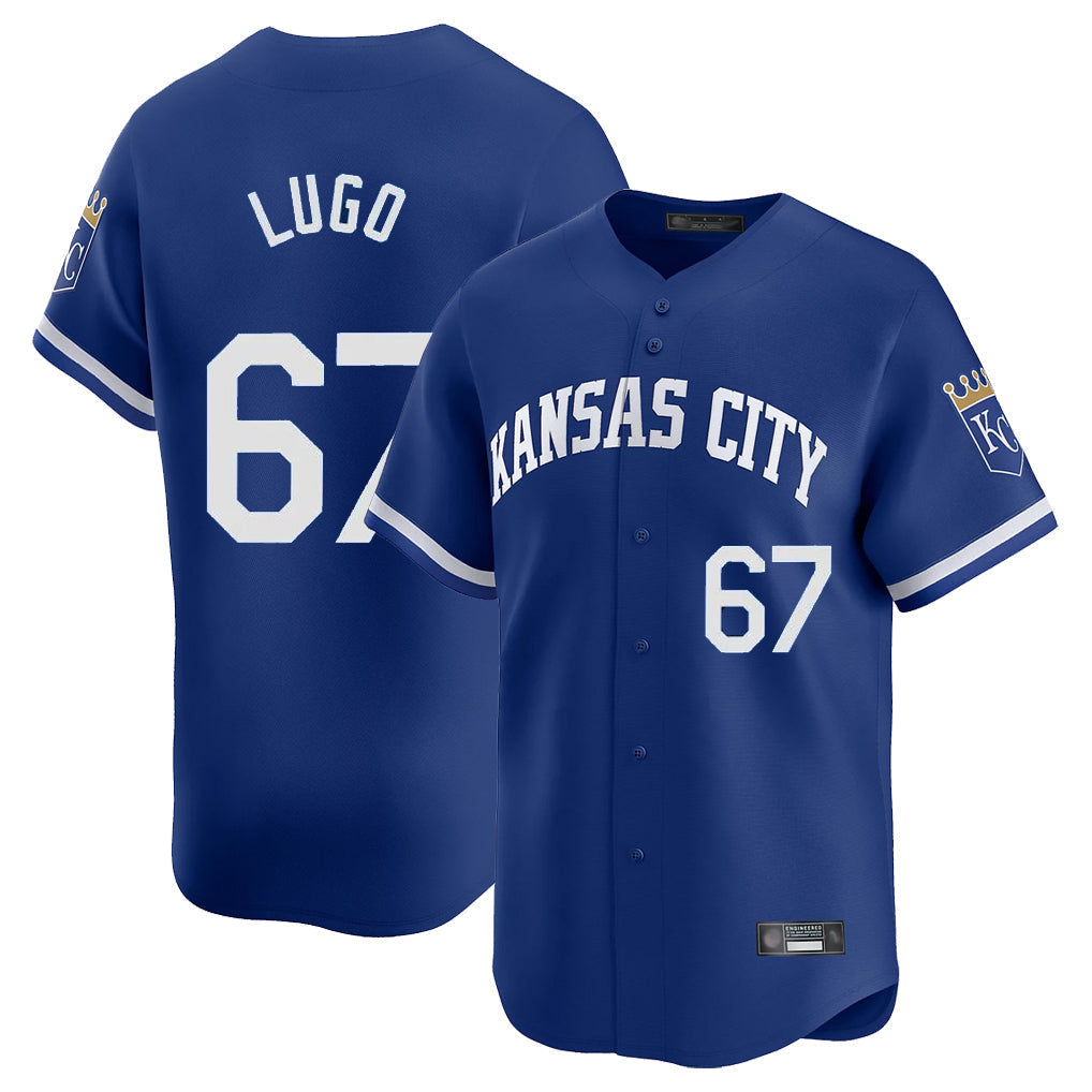 Pouc KC.Royals #67 Seth Lugo Player Royal Limited Home Stitched Jerseys