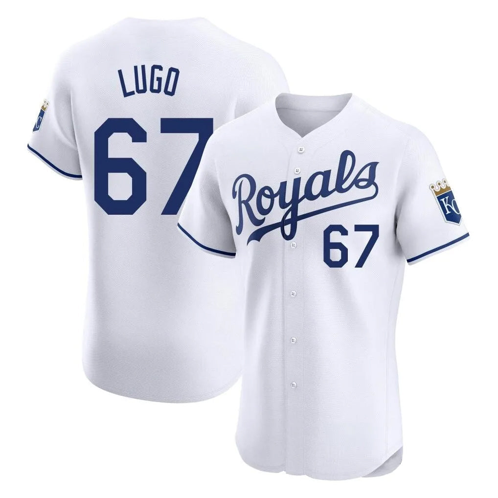 Pouc KC.Royals #67 Seth Lugo Player White Alt Limited Elite Home Stitched Jerseys