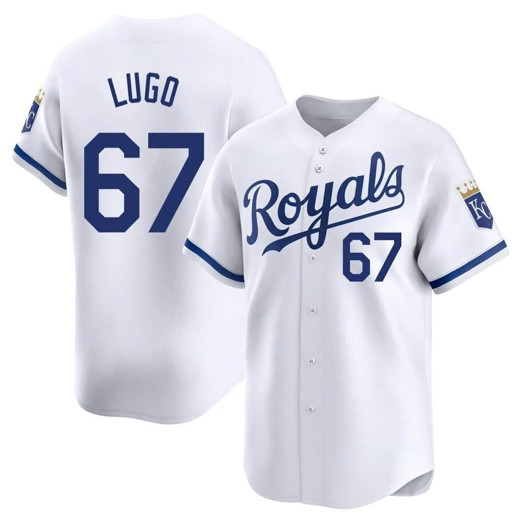 Pouc KC.Royals #67 Seth Lugo Player White Alt Limited Home Stitched Jerseys
