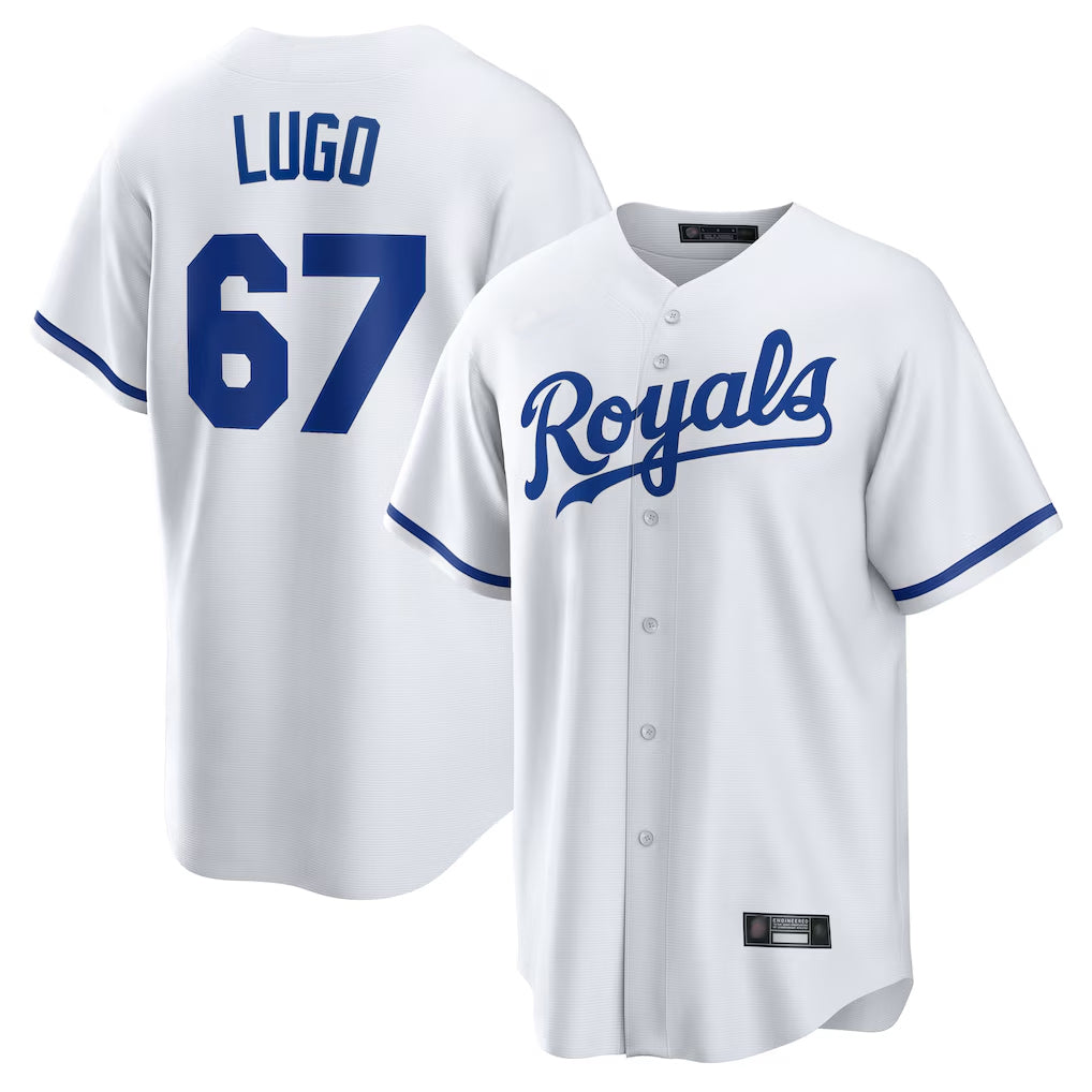 Pouc KC.Royals #67 Seth Lugo Player White Home Game Stitched Jerseys