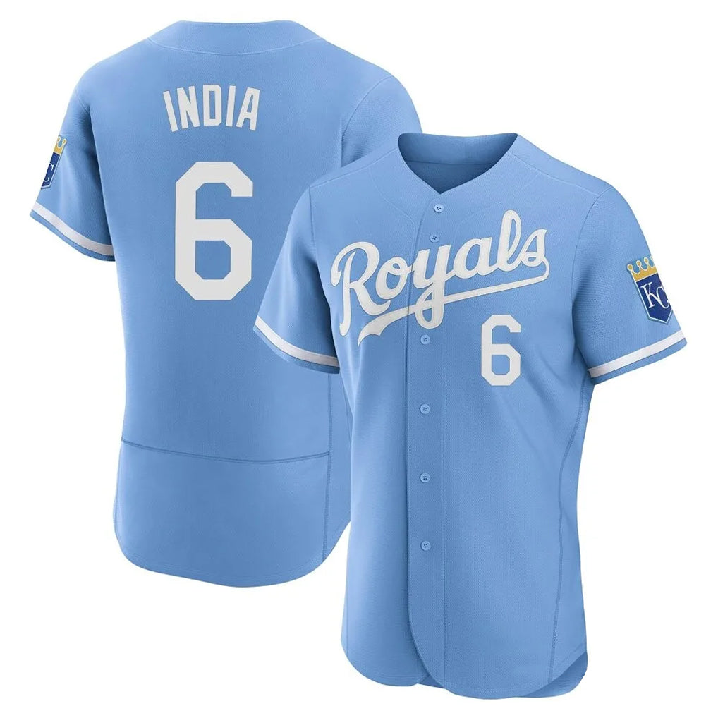 Pouc KC.Royals #6 Jonathan India Player Light Blue Alt Limited Elite Home Stitched Jerseys