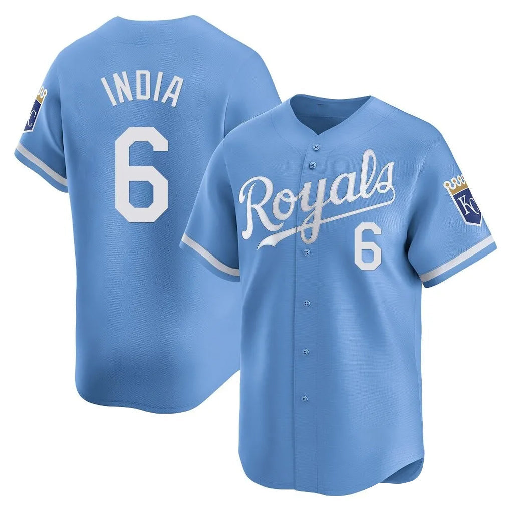 Pouc KC.Royals #6 Jonathan India Player Light Blue Alt Limited Home Stitched Jerseys