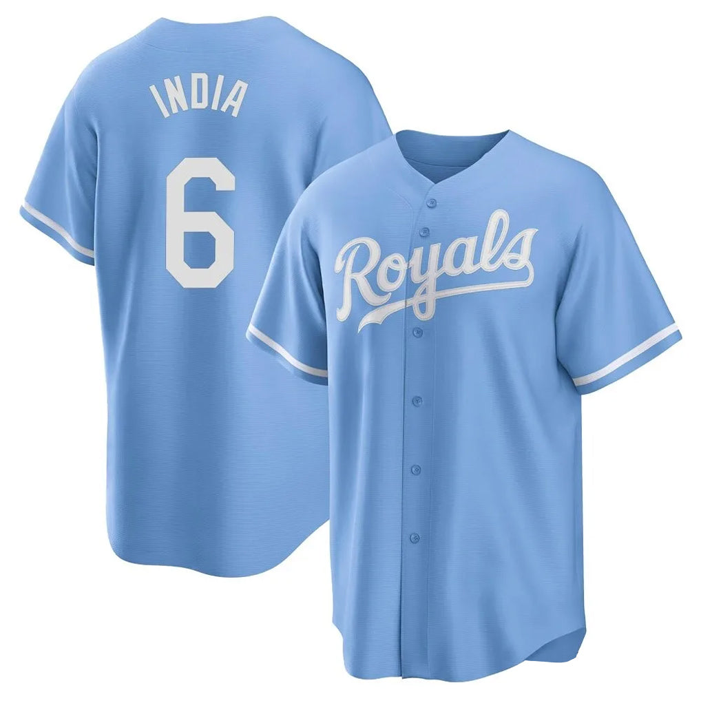 Pouc KC.Royals #6 Jonathan India Player Light Blue Home Game Stitched Jerseys