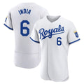 Pouc KC.Royals #6 Jonathan India Player White Limited Elite Home Game Stitched Jerseys
