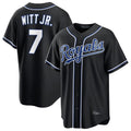 Pouc KC.Royals #7 Bobby Witt Jr. Player Black Carbon Fashion Home Game Stitched Jerseys