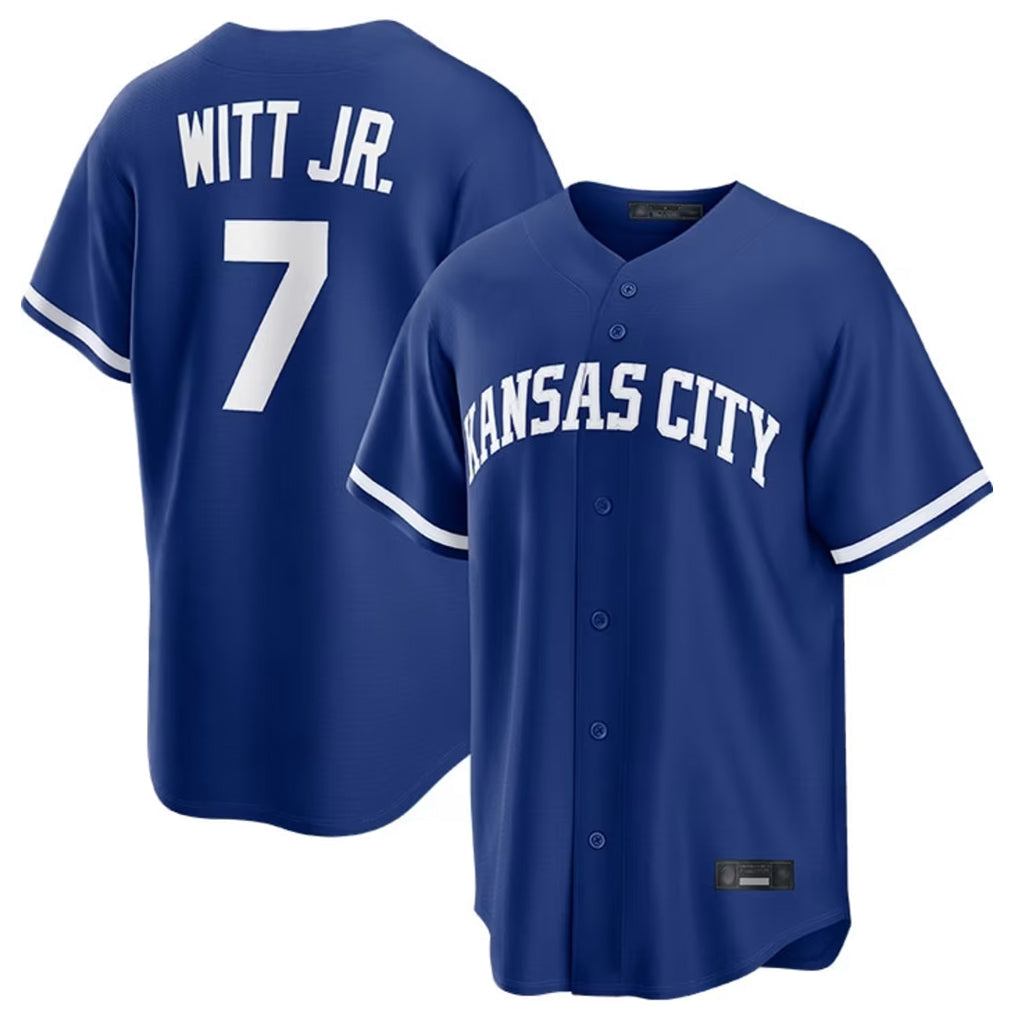 Pouc KC.Royals #7 Bobby Witt Jr. Player Royal Game Home Stitched Jerseys