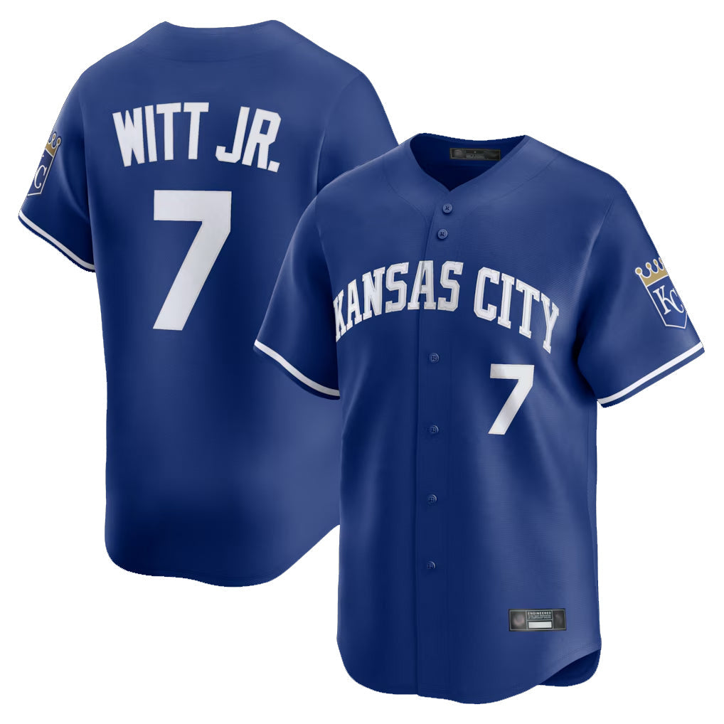Pouc KC.Royals #7 Bobby Witt Jr. Player Royal Limited Home Stitched Jerseys