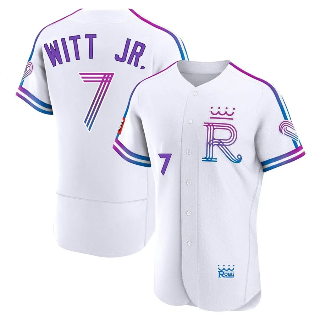 Pouc KC.Royals #7 Bobby Witt Jr. Player White 2026 City Connect Limited Elite Home Stitched Jerseys