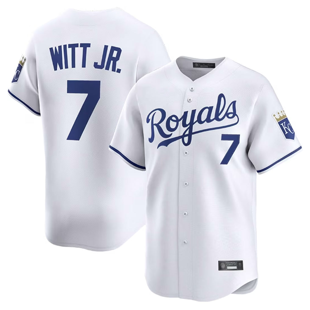 Pouc KC.Royals #7 Bobby Witt Jr. Player White Alt Limited Home Stitched Jerseys
