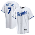 Pouc KC.Royals #7 Bobby Witt Jr. Player White Home Game Stitched Jerseys