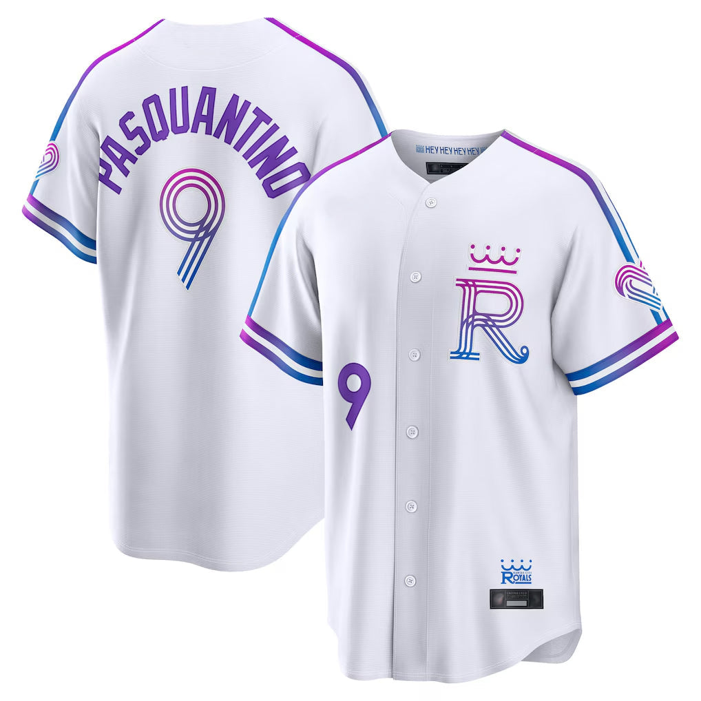 Pouc KC.Royals #9 Vinnie Pasquantino Player White 2026 City Connect Limited Home Stitched Jerseys