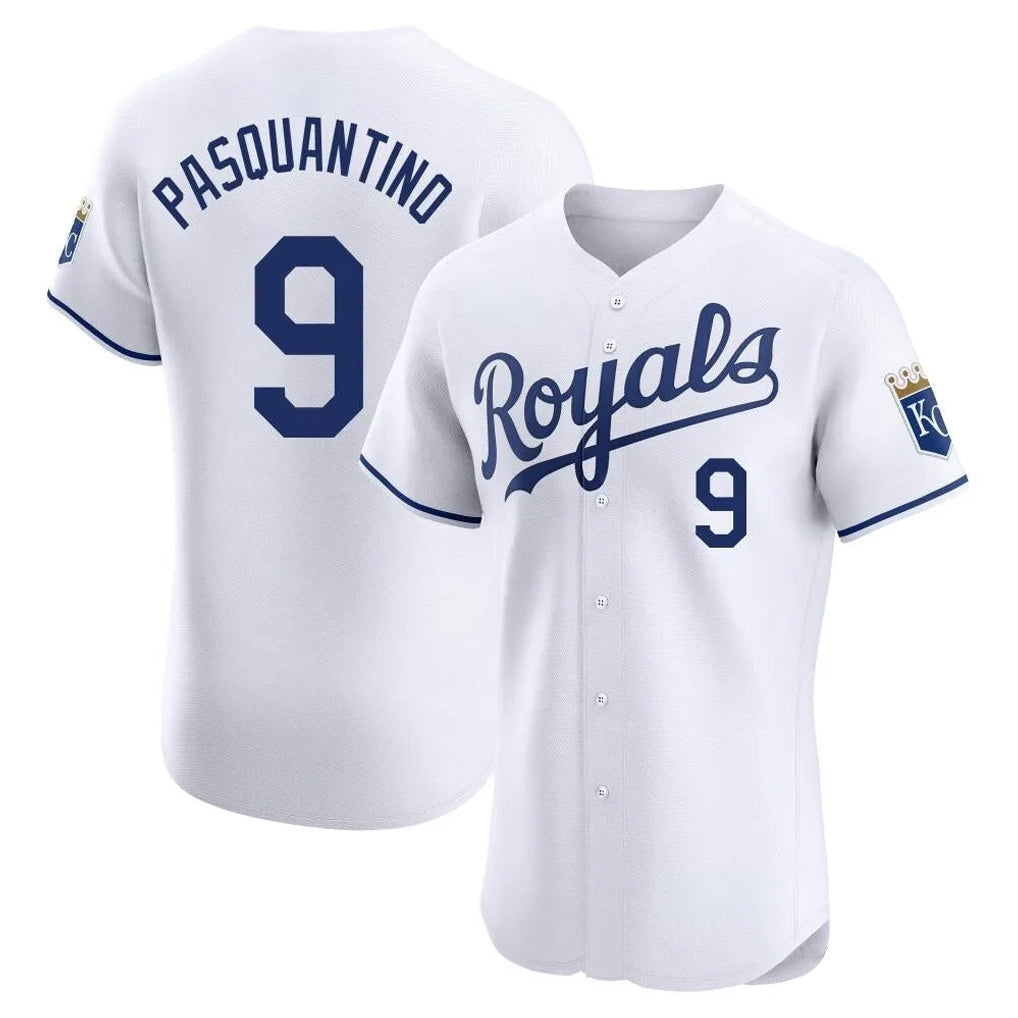 Pouc KC.Royals #9 Vinnie Pasquantino Player White Alt Limited Elite Home Stitched Jerseys