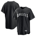 Pouc LA.Angels Black Lights Out Fashion T-shirt Blank Player Stitched Jerseys