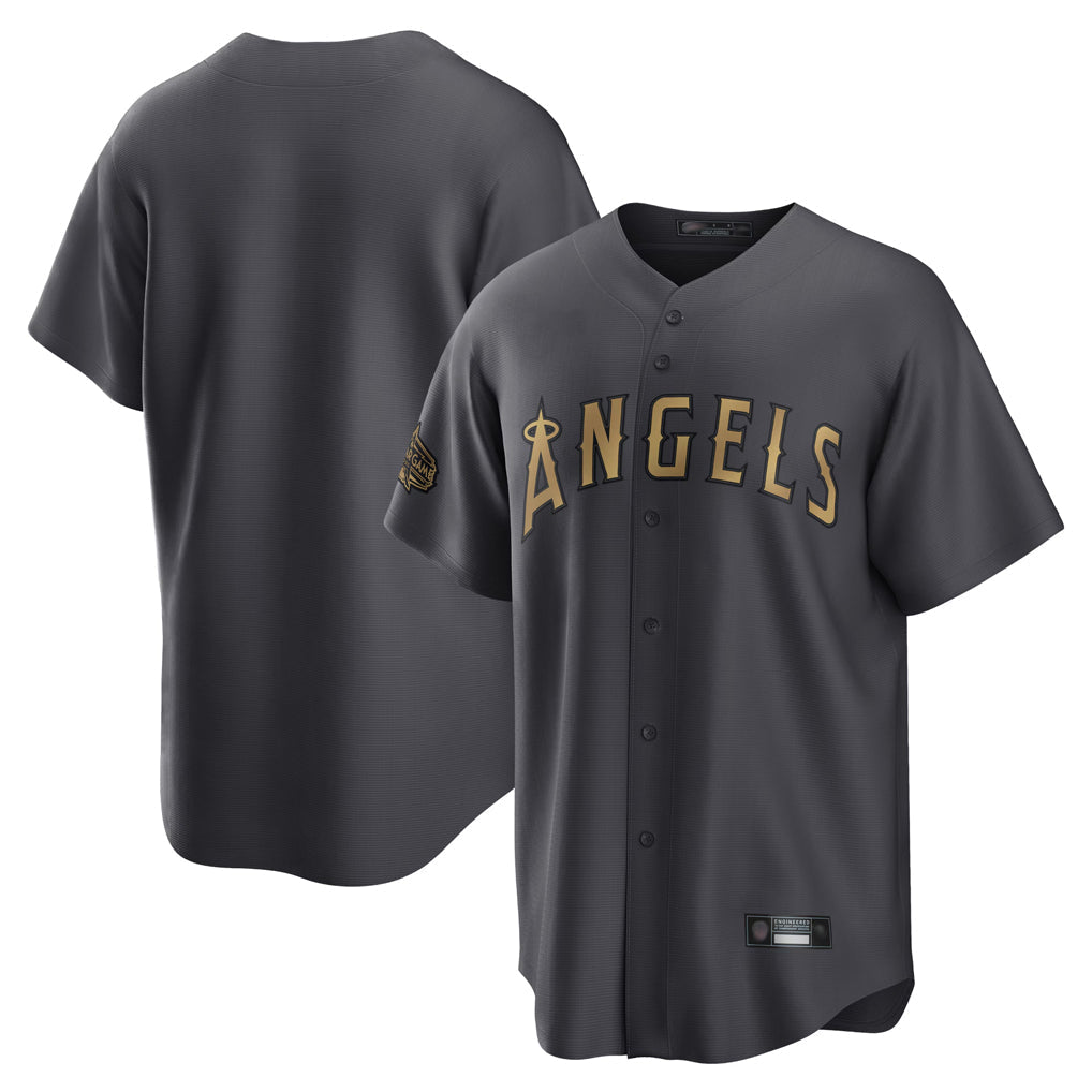 Pouc LA.Angels Charcoal Game All-Star Blank Player Stitched Jerseys