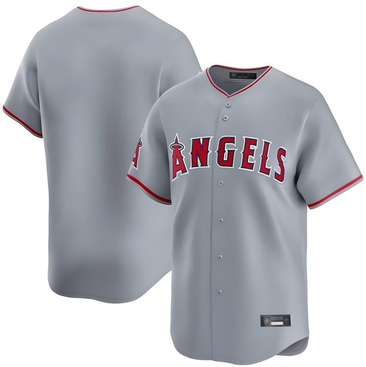 Pouc LA.Angels Gray Home Limited Blank Player Stitched Jerseys