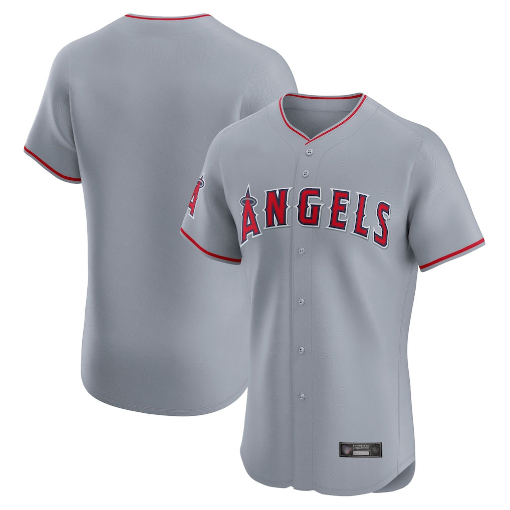 Pouc LA.Angels Gray Home Limited Elite Blank Player Stitched Jerseys