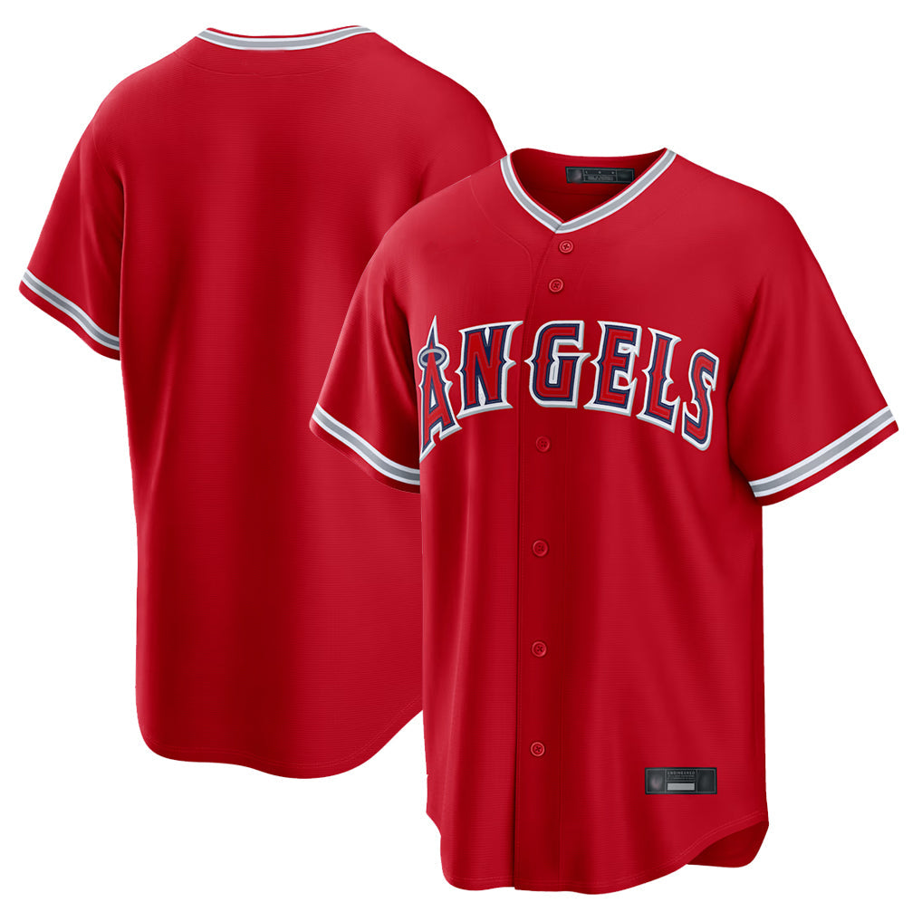 Pouc LA.Angels Red Home Game Blank Player Stitched Jerseys