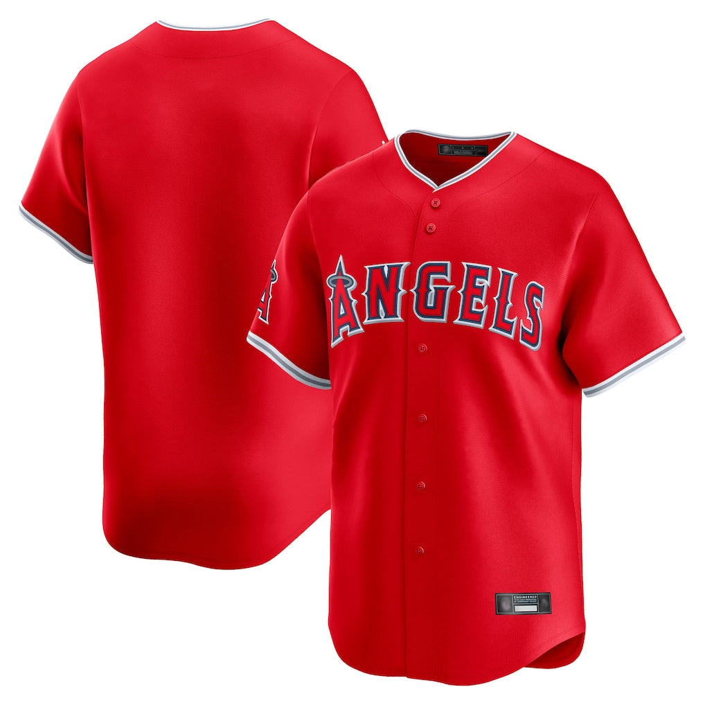 Pouc LA.Angels Red Home Limited Blank Player Stitched Jerseys
