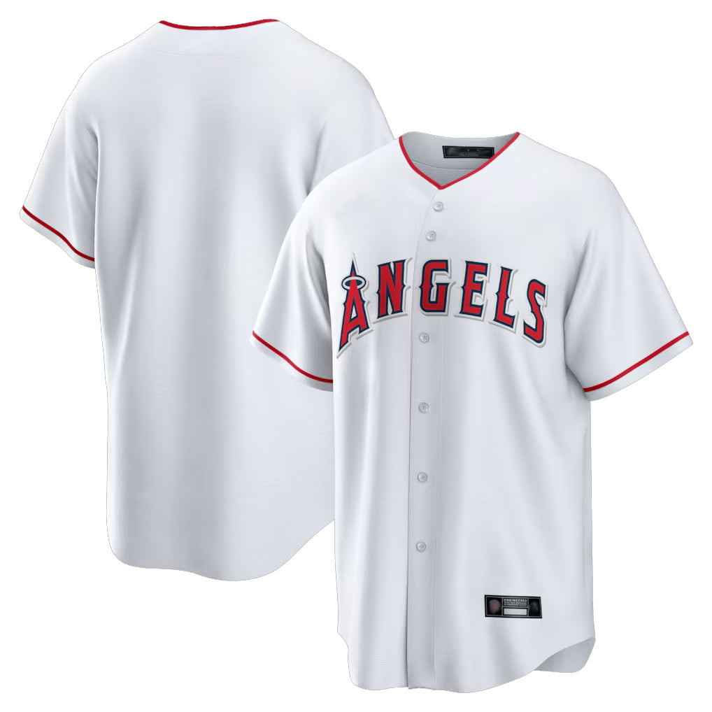 Pouc LA.Angels White Home Game Blank Player Stitched Jerseys