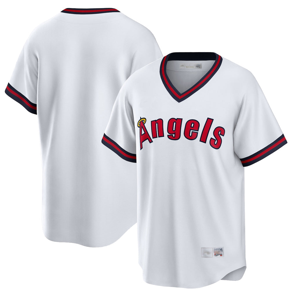 Pouc LA.Angels White T-shirt Home Game Blank Player Stitched Jerseys