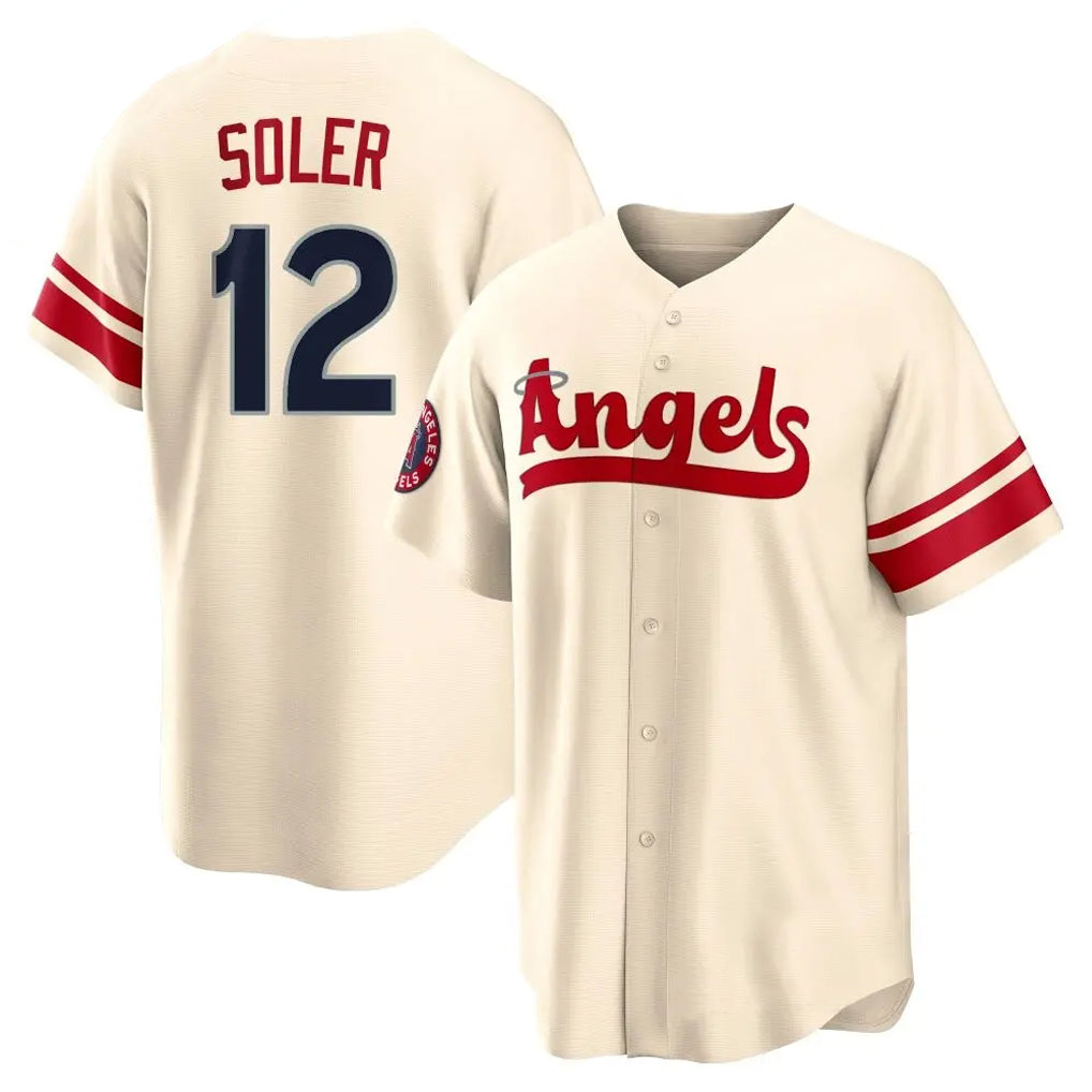Pouc LA.Angels #12 Jorge Soler Player Cream City Connect Home Stitched Jerseys