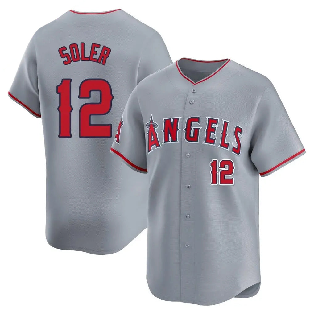 Pouc LA.Angels #12 Jorge Soler Player Gray Home Limited Stitched Jerseys