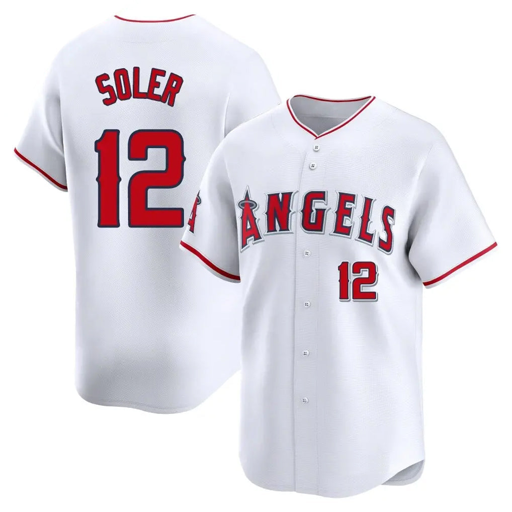 Pouc LA.Angels #12 Jorge Soler Player White Limited Home Stitched Jerseys