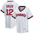 Pouc LA.Angels #12 Jorge Soler Player White T-shirt Home Game Stitched Jerseys
