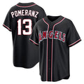 Pouc LA.Angels #13 Drew Pomeranz Player Black Fashion Out Home Game Stitched Jerseys