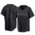 Pouc LA.Angels #13 Drew Pomeranz Player Black Pitch Fashion T-shirt Stitched Jerseys