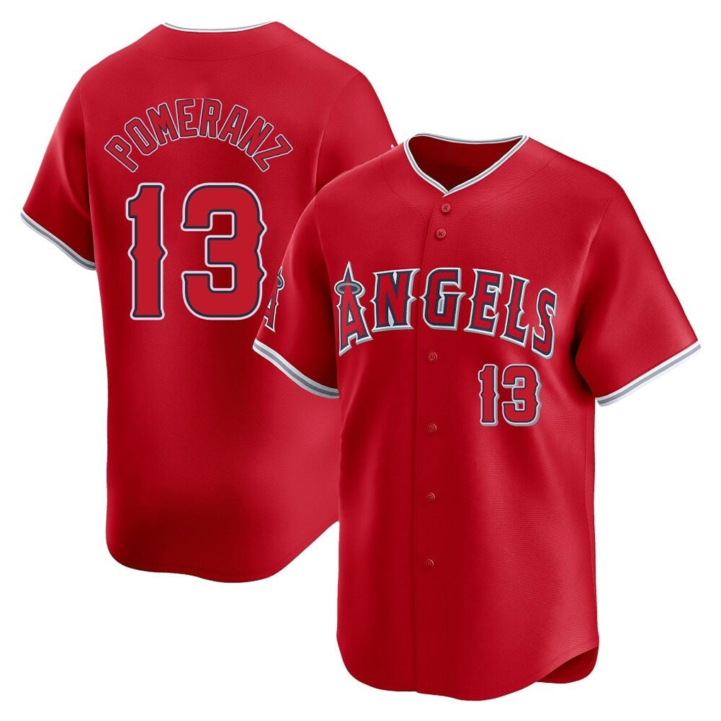 Pouc LA.Angels #13 Drew Pomeranz Player Red Home Limited Stitched Jerseys