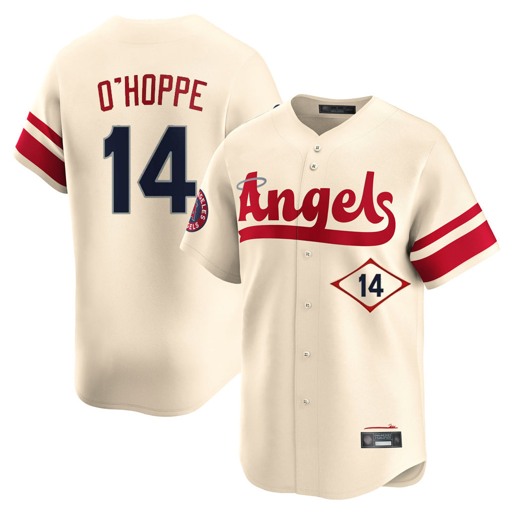 Pouc LA.Angels #14 Logan O'Hoppe Player Cream City Connect Limited Home Stitched Jerseys