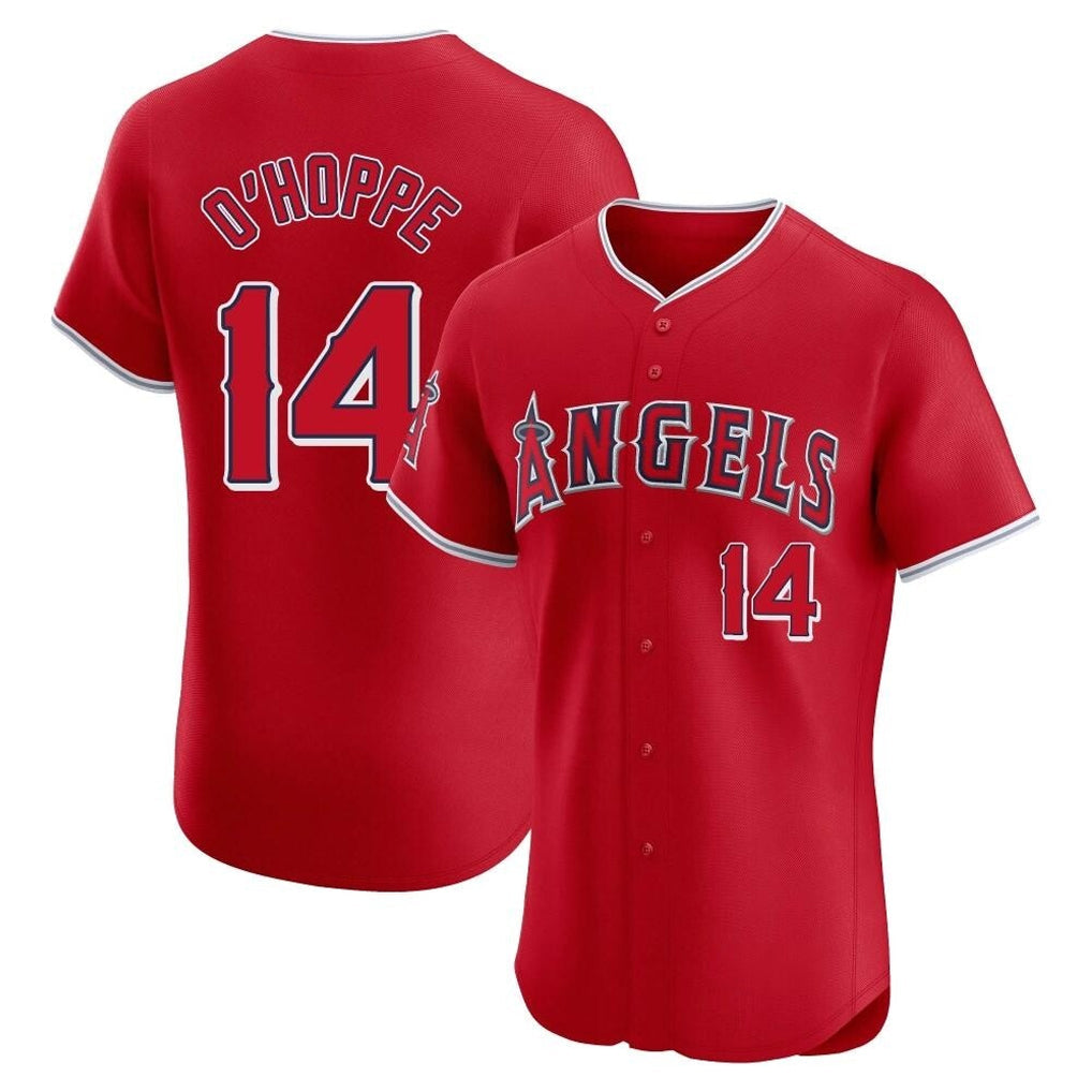 Pouc LA.Angels #14 Logan O'Hoppe Player Red Home Limited Elite Stitched Jerseys