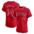 Pouc LA.Angels #14 Logan O'Hoppe Player Red Home Limited Elite Stitched Jerseys