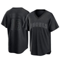 Pouc LA.Angels #16 Yusei Kikuchi Player Black Pitch Fashion T-shirt Stitched Jerseys