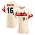 Pouc LA.Angels #16 Yusei Kikuchi Player Cream City Connect Limited ELite Home Stitched Jerseys