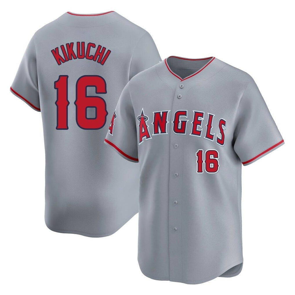 Pouc LA.Angels #16 Yusei Kikuchi Player Gray Home Limited Stitched Jerseys