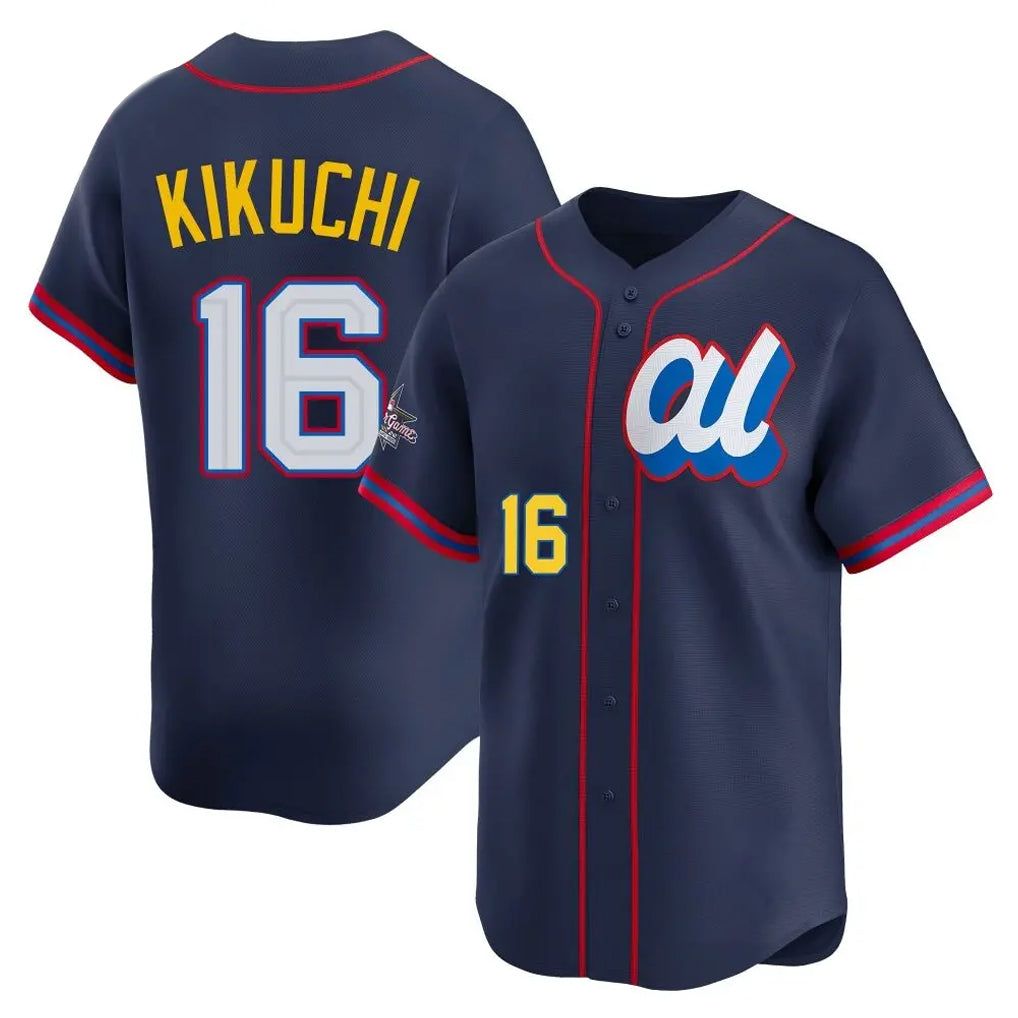 Pouc LA.Angels #16 Yusei Kikuchi Player Navy Limited American League All-Star Edition Stitched Jerseys