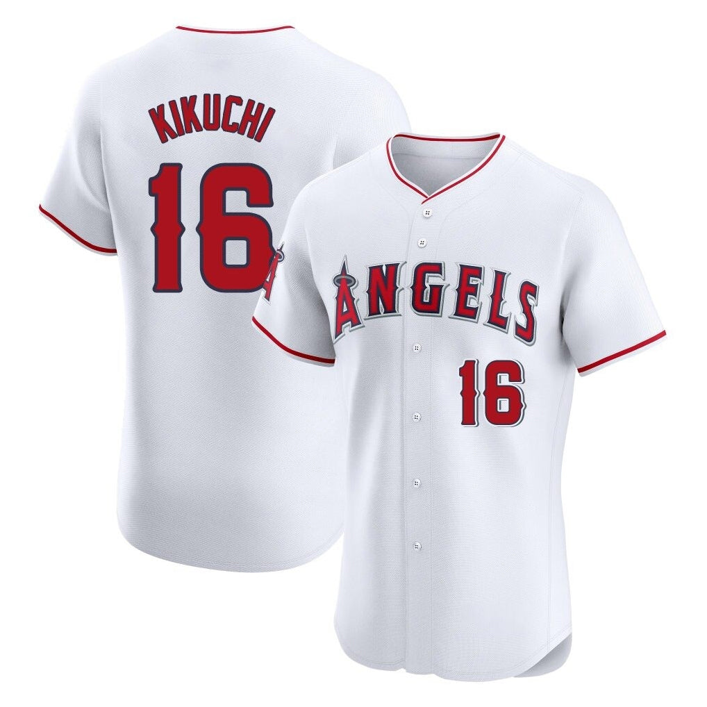 Pouc LA.Angels #16 Yusei Kikuchi Player White Limited Elite Stitched Home Jerseys