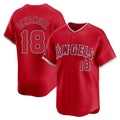 Pouc LA.Angels #18 Nolan Schanuel Player Red Home Limited Stitched Jerseys